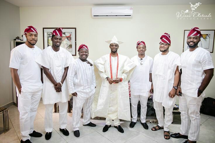All men Yoruba traditional wedding attire image