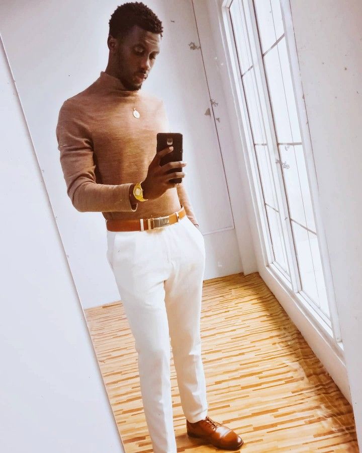 Brown Shirt White Pants image what color shorts go with brown shirt